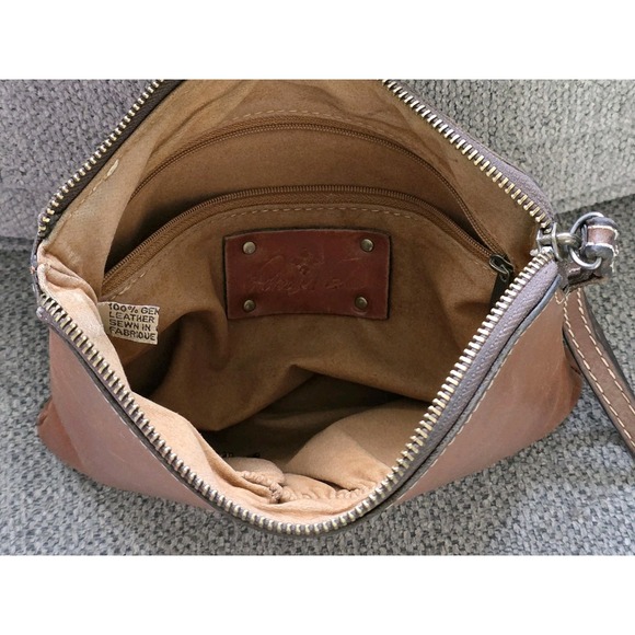 Patricia Nash‎ Cassini Wristlet Brown Leather 8x6 Vtg